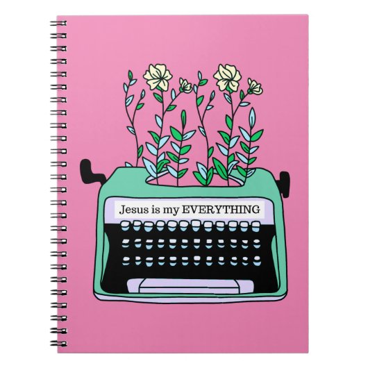 Jesus is mijn ALLES,  Typewriter in Mint Notitieboek (Voorkant)