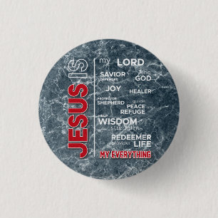 Jesus is mijn Alles Woordwolk Ronde Button 3,2 Cm