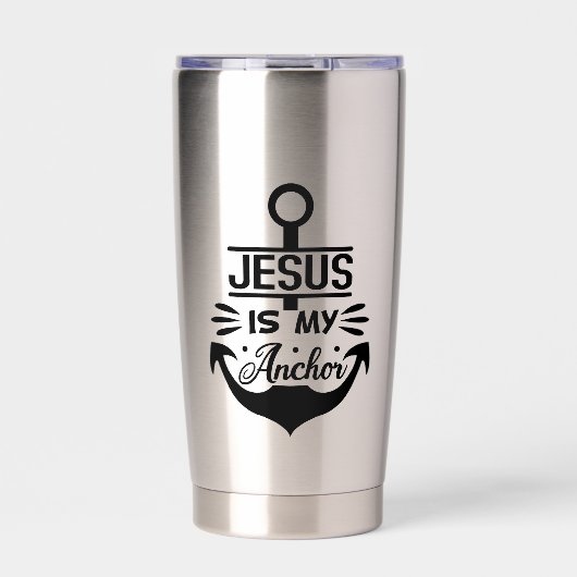 Jesus Is Mijn Anker Bijbelvers Geïsoleerde Drinkbeker (Voorkant)