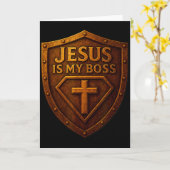 Jesus Is Mijn Baas Christelijk Schild Superheld _1 Kaart (Gele Bloem)