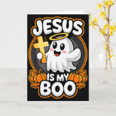 Jesus Is Mijn Boo Christelijk Geloof Fall-o-ween S Kaart (Gele Bloem)