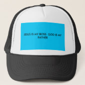 JESUS IS MIJN BOSSGOD... MIJN VADER. TRUCKER PET (Voorkant)