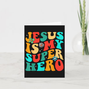 Jesus is mijn Christelijke superheld T-shirt. Kaart