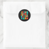 Jesus is mijn Christelijke superheld T-shirt. Ronde Sticker (Tas)