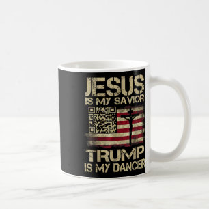 Jesus Is Mijn Heiland Trump Is Mijn Danser Qr Trum Koffiemok