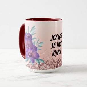 Jesus Is Mijn Koning - Tekst op maat bloemenmok Mok