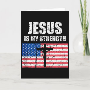 Jesus Is Mijn Kracht Usa Vlag Christelijk Kruis Ku Kaart