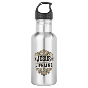 Jesus Is Mijn Levenslijn Vintage Christelijk T-shi Waterfles