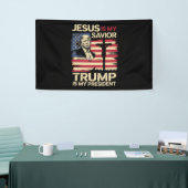Jesus Is Mijn Redder Trump Is Mijn President Vlag  Spandoek (Beurs)
