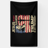 Jesus Is Mijn Redder Trump Is Mijn President Vlag  Spandoek (Verticaal)
