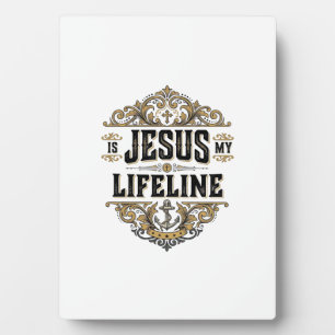Jesus Is Mijn Reddingslijn Vintage Christelijk Shi Fotoplaat