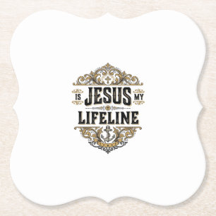 Jesus Is Mijn Reddingslijn Vintage Christelijk T-S Kartonnen Onderzetters