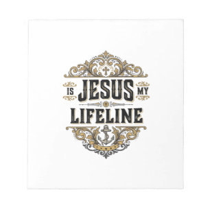 Jesus Is Mijn Reddingslijn Vintage Christelijk T-S Notitieblok