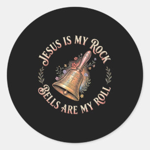 Jesus Is Mijn Rots Bellen Zijn Mijn Rol Grappige H Ronde Sticker