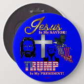 JESUS IS MIJN SAVIOR TRUMP MIJN PRESIDENT! RONDE BUTTON 6,0 CM (Voorkant /achterkant)