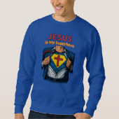 JESUS is mijn superheld - Christelijk Trui (Voorkant)