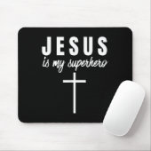 Jesus is mijn superheld Funny VBS Camp Christelijk Muismat (Met muis)