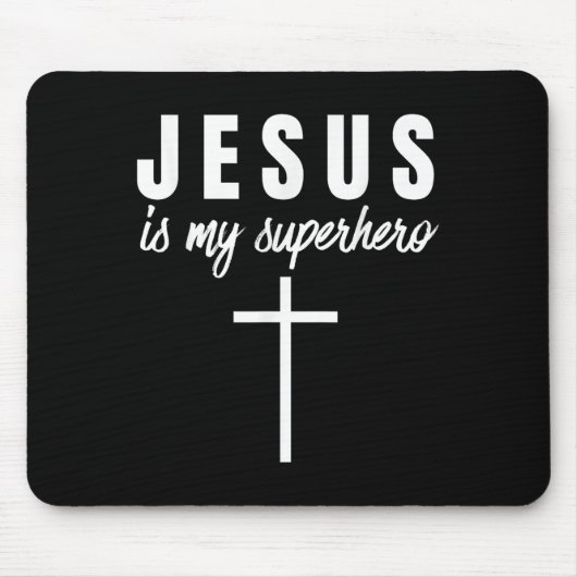 Jesus is mijn superheld Funny VBS Camp Christelijk Muismat (Voorkant)