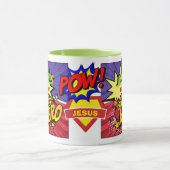 JESUS Is Mijn SUPERHELD Gepersonaliseerde COMIC HE Mok (Midden)