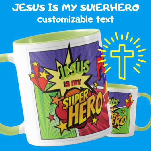 JESUS Is Mijn SUPERHELD Gepersonaliseerde COMIC HE Mok