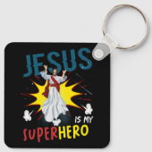 Jesus is mijn superheld Schattige krachtige Christ Sleutelhanger (Achterkant)