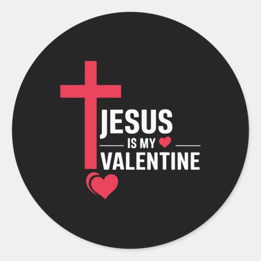 Jesus Is Mijn Valentijn Ronde Sticker (Voorkant)