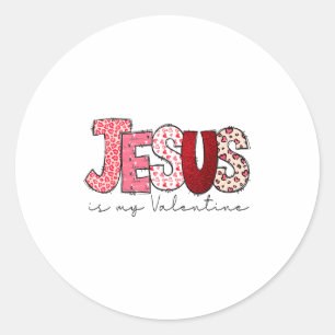 Jesus Is Mijn Valentijnsdag Christelijk Geloof Rel Ronde Sticker