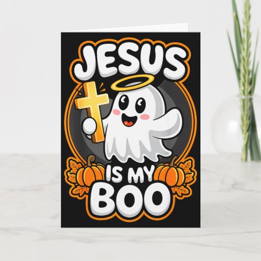 Jesus Is My Boo Christian Faith Fall-o-ween Cute G Kaart (Voorkant)