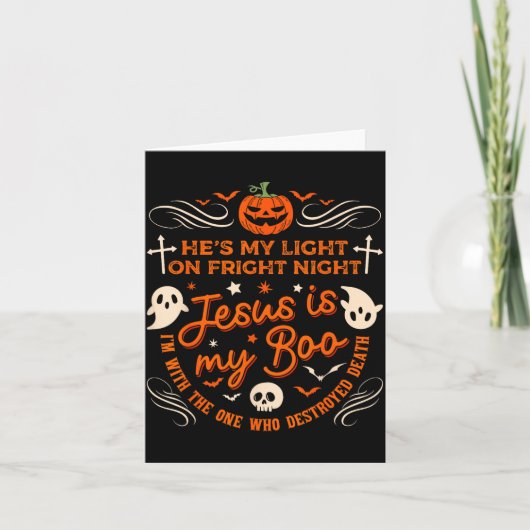 Jesus Is My Boo Christian Halloween Ghost Pumpkin  Kaart (Voorkant)