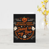 Jesus Is My Boo Christian Halloween Ghost Pumpkin  Kaart (Gele Bloem)
