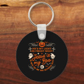 Jesus Is My Boo Christian Halloween Ghost Pumpkin Sleutelhanger (Voorkant)