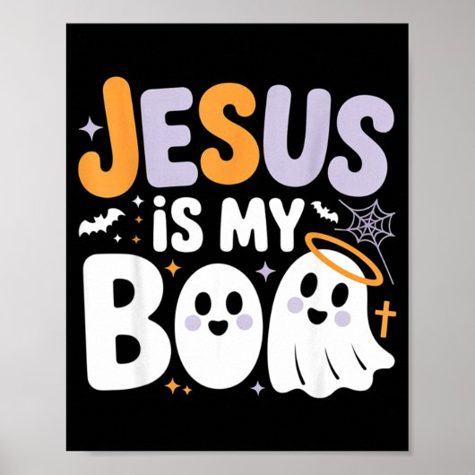 Jesus Is My Boo Cute Christian Halloween Ghost Fun Poster (Voorkant)