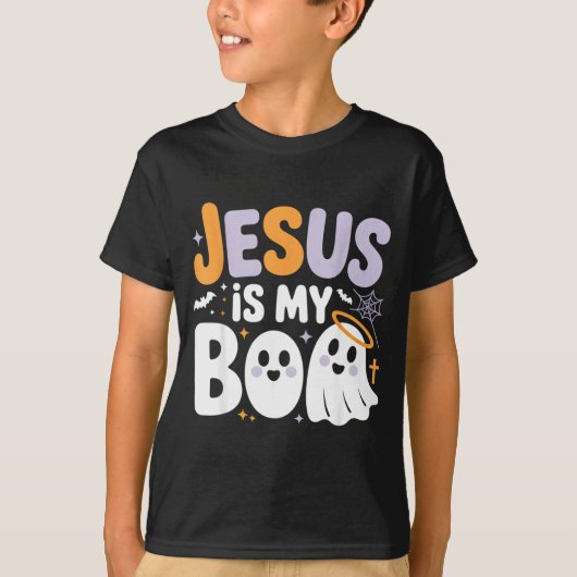 Jesus Is My Boo Cute Christian Halloween Ghost Fun T-shirt (Voorkant)
