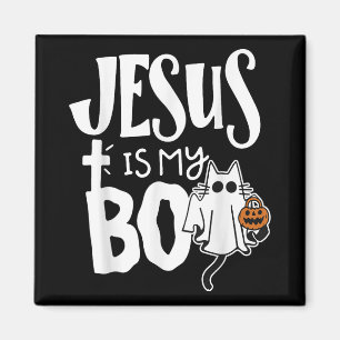 Jesus Is My Boo - Funny Spooky Cat Christelijk Hal Magneet