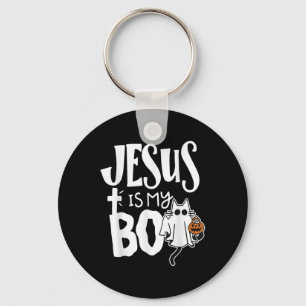 Jesus Is My Boo - Funny Spooky Cat Christelijk Hal Sleutelhanger