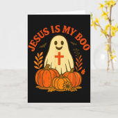 Jesus Is My Boo Shirt Cute Christian Ghost Hallowe Kaart (Gele Bloem)