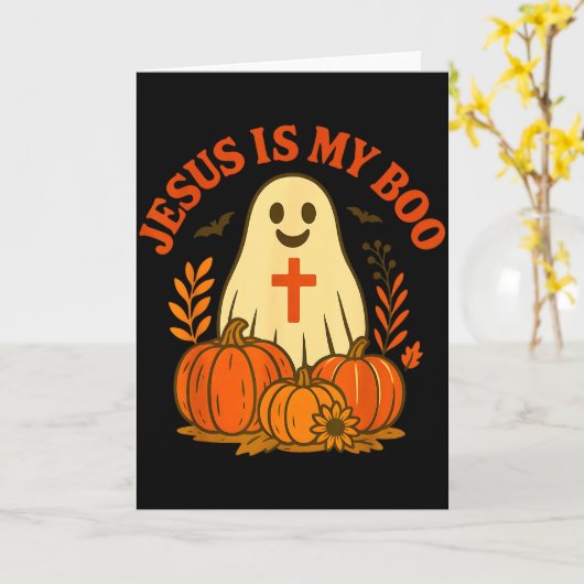 Jesus Is My Boo Shirt Cute Christian Ghost Hallowe Kaart (Gele Bloem)