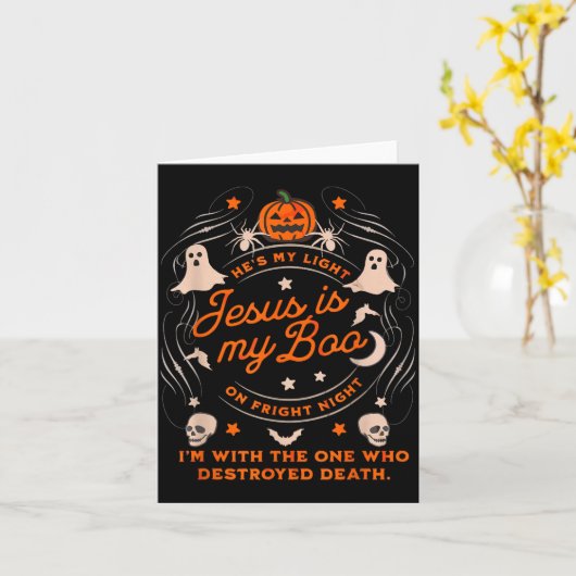 Jesus Is My Boo Soky Christian Funny Halloween  Kaart (Gele Bloem)