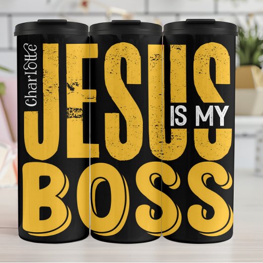 Jesus Is My Boss Thermosbeker