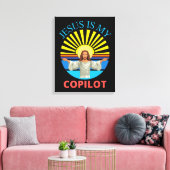 JESUS IS MY COPILOT CANVAS AFDRUK (Insitu (Woonkamer))