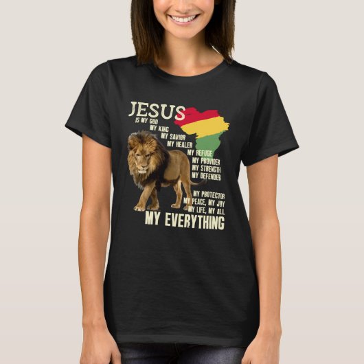 Jesus Is My God My King Black History Month BLM Me T-shirt (Voorkant)