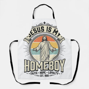 Jesus Is My Homeboy Vintage Religieus T-shirt Schort