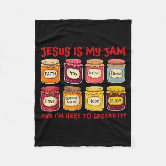 Jesus Is My Jam And Im Here To Spread Christian Bi Fleece Deken (Voorkant)
