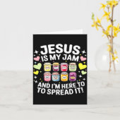 Jesus Is My Jam And Im Here To Spread Christian Bi Kaart (Gele Bloem)