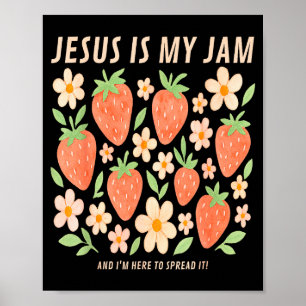 Jesus Is My Jam T-shirt Funny Christelijk Geloof Poster