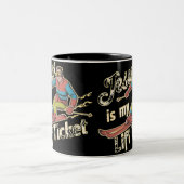 Jesus Is My Lift Ticket Funny Christelijk Gezegde Tweekleurige Koffiemok (Center)