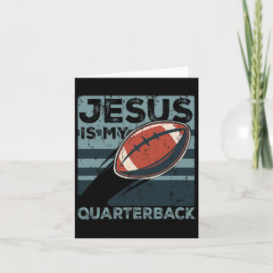 Jesus Is My Quarterback Christelijk Football Ball Kaart