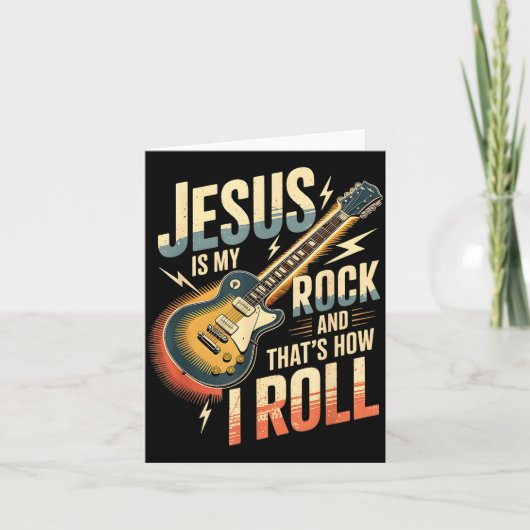 Jesus Is My Rock And That Is How I Roll Christian  Kaart (Voorkant)