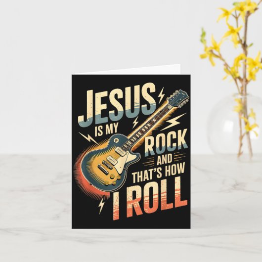 Jesus Is My Rock And That Is How I Roll Christian  Kaart (Gele Bloem)