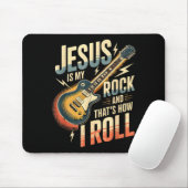 Jesus Is My Rock And That Is How I Roll Christian Muismat (Met muis)